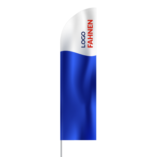 beachflagge hochform gerade unterkante blau weiss
