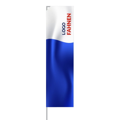 Beachflag H Rechteck Form blau-weiss