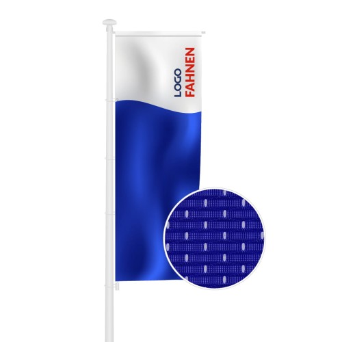 Hissfahne mit Flaggenstoffmuster im Kreis