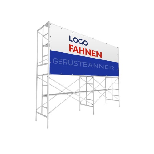 Werbebanner auf Baugerüst