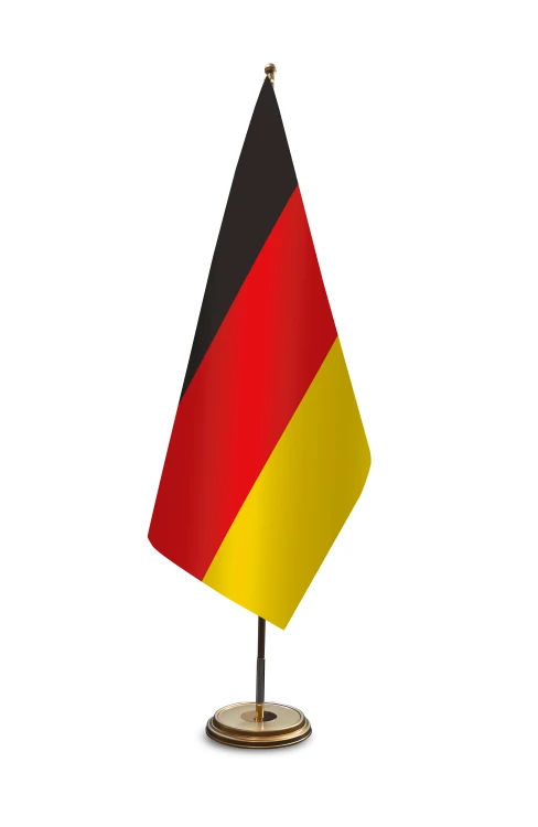 Deutschland Zimmerfahne auf goldener Fahnenstander