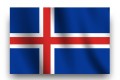 Island-Flagge blau weiss rot