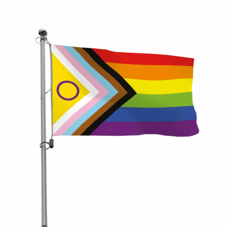 progress pride fahne mit dem fahnenmast