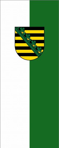 Sachsen hissfahne entwurf weiß-grün mit Wappen