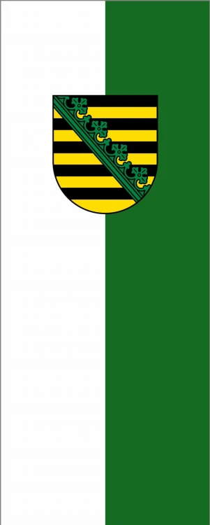 Sachsen hissfahne entwurf weiß-grün mit Wappen