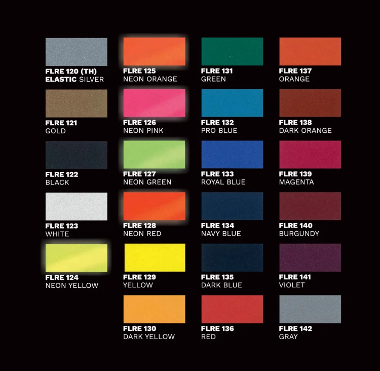 mögliche Farben des reflektierenden Elements - viele kleine bunte Farbemustern