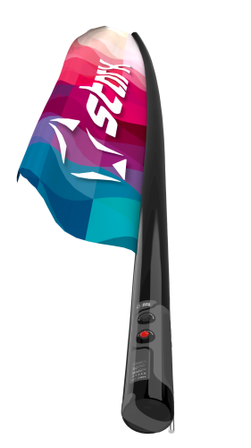 aufblasbare Beachflag Starx mit schwarzer Mast
