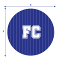 Blockfahne Football Club in Kreisform