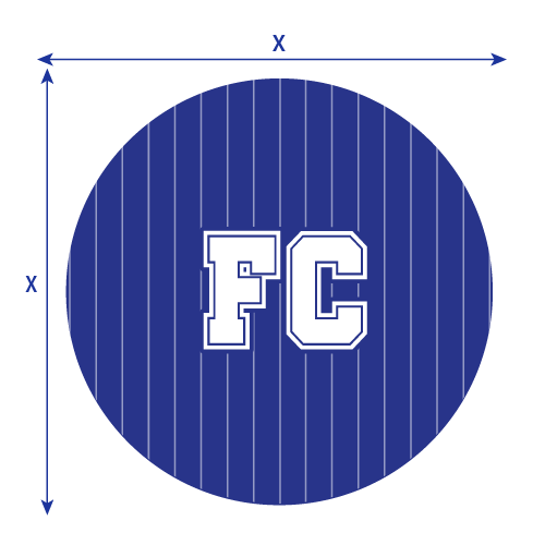 Blockfahne Football Club in Kreisform