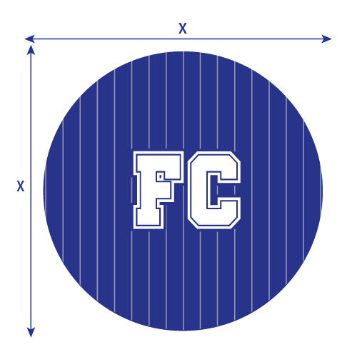 Blockfahne Football Club in Kreisform