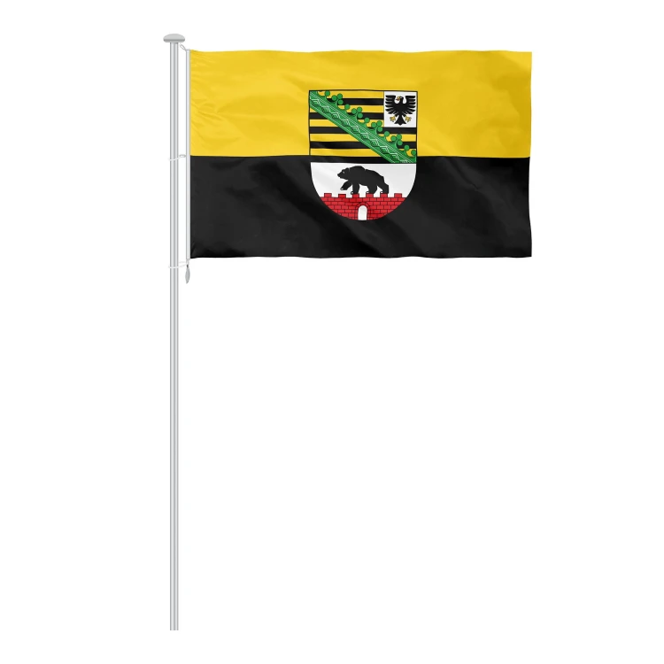 Sachsen-Anhalt Horizontalflagge mit Wappen