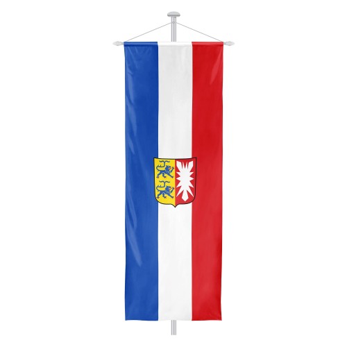 Schleswig-Holstein mit Wappen Flagge Hochformat