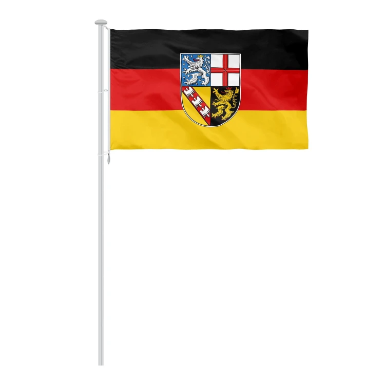 Saarland Flagge mit Wappen