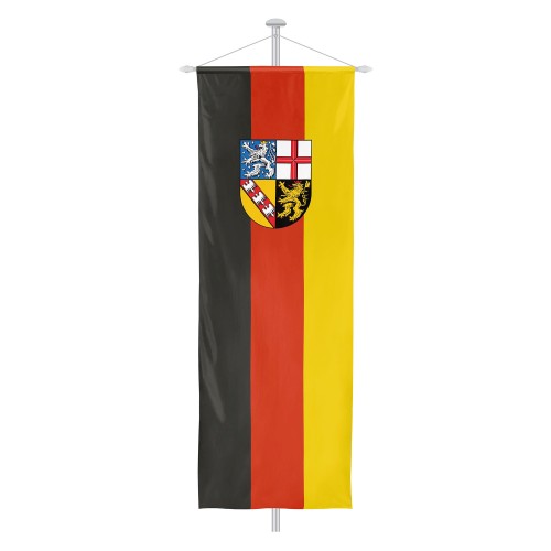 Saarland Bannerflagge mit Wappen