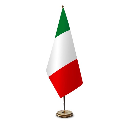 Italien Flagge aus Satin für Flaggenstände