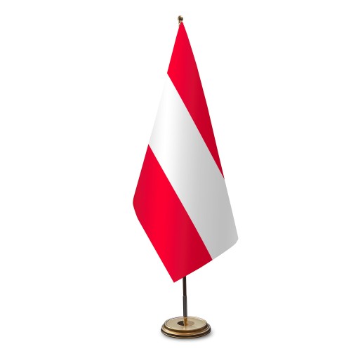 Österreichische Flagge aus Satin für einen Flaggenständer