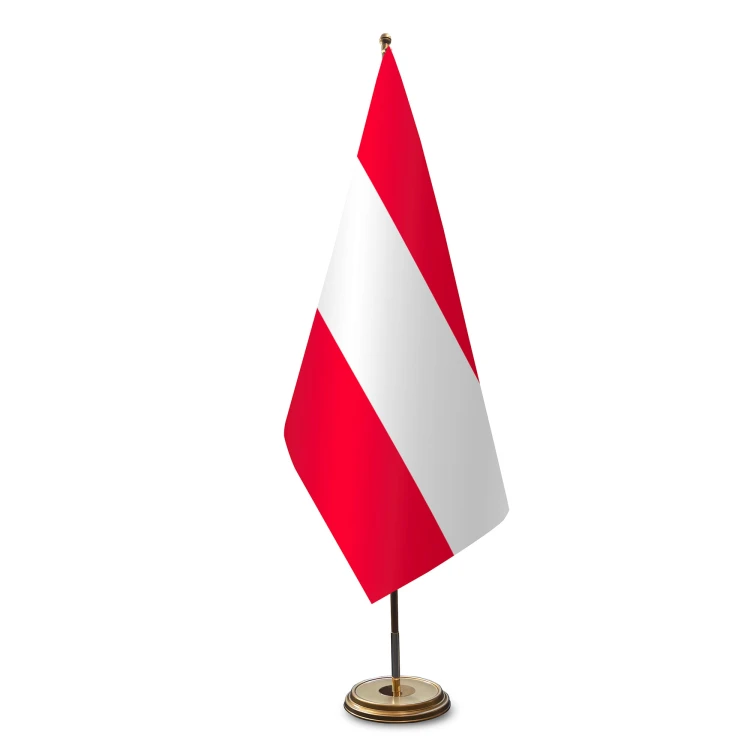 Österreichische Flagge aus Satin für einen Flaggenständer