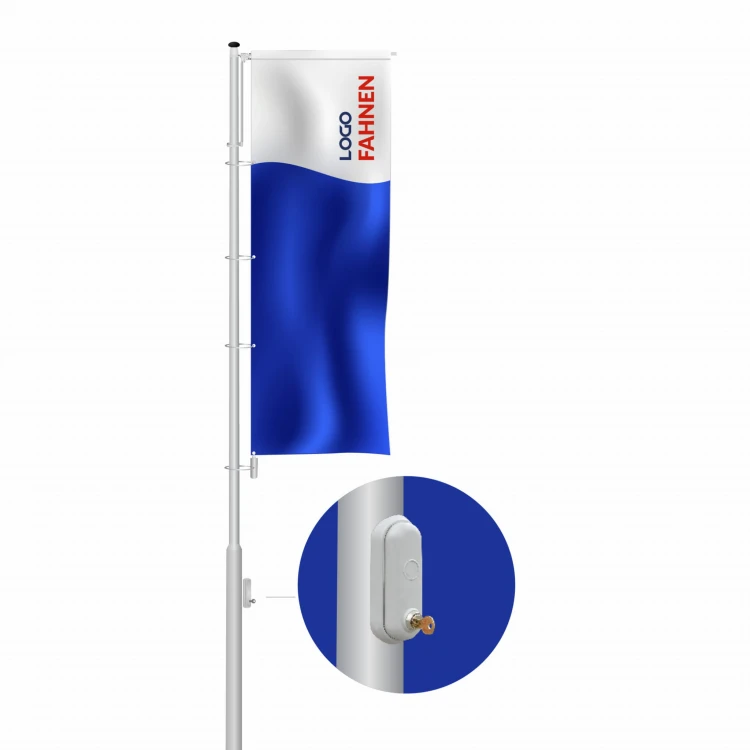 Fahnenmast aus Aluminium mit Interne Hissvorrichtung